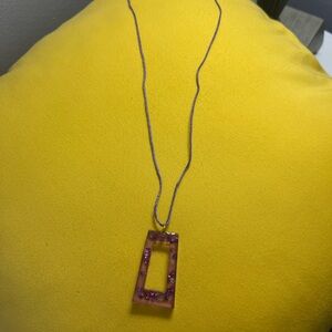 Purple Rectangular Pendant Necklace
